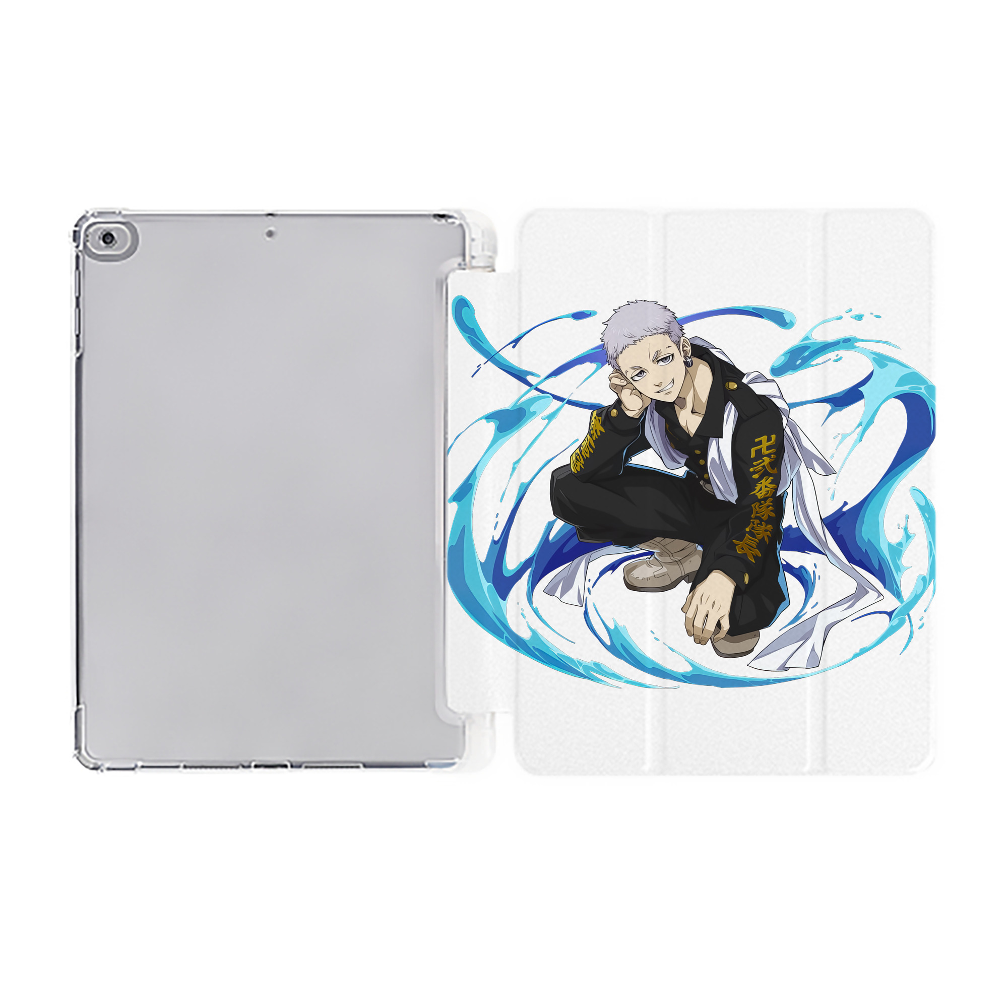 （画像用） 東京リベンジャーズ Tokyo Revengers IPad ケース ペン収納付き 三つ折りスタンド PUレザー×シリコン 対応機種9.5/10.5/10.9インチ